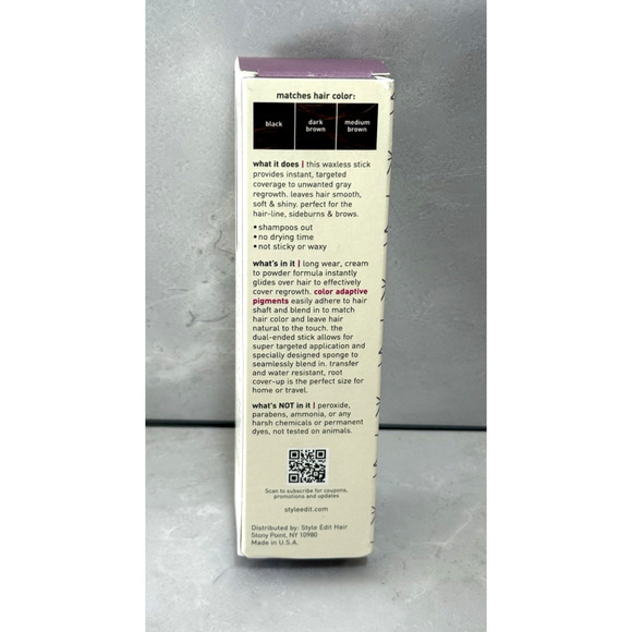 New Style Edit Root Cover Up Cream to Powder Stick Dark Brown 3.1 g - Picture 3 of 5